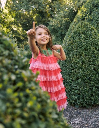 Robe fraise en tulle-Rouge/rose - Boden - Modalova