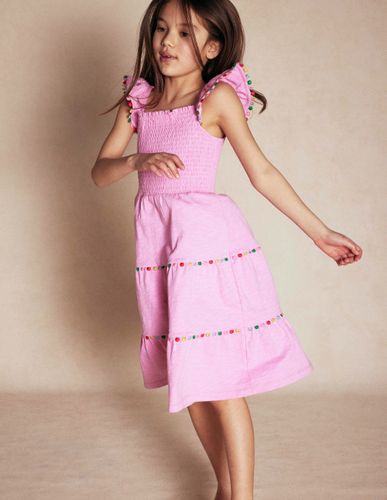 Robe tournoyante Addison à pompons-Ivory Whales - Boden - Modalova