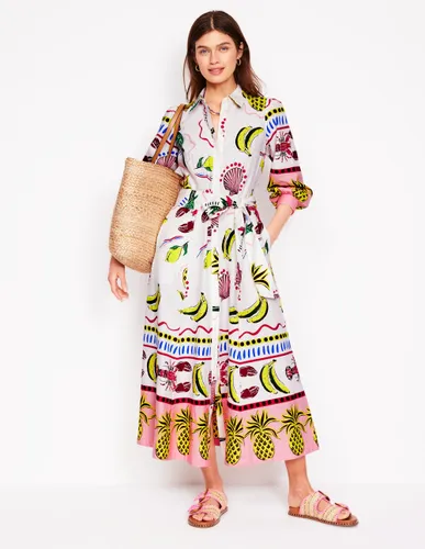 Robe-chemise Clara en lin mélangé-Multi, motif Tropical Bonanza - Boden - Modalova