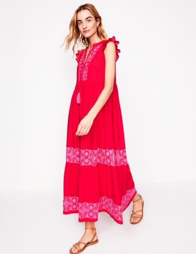 Robe à volants avec liens à l'encolure-Anemone Honeycomb Spot - Boden - Modalova