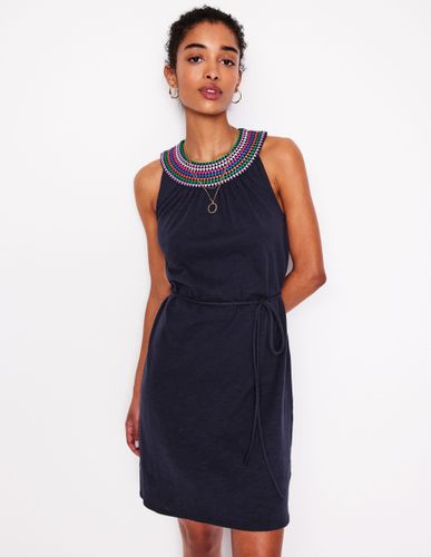 Robe courte Eleni brodée-Bleu Marine - Boden - Modalova