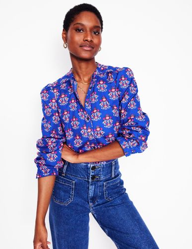 Blouse Arabella en coton-Bleu vif, motif Wildflower Stamp - Boden - Modalova