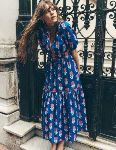 Robe midi Rhea brodée-Bleu galerie, motif Dahlia Sprig - Boden - Modalova