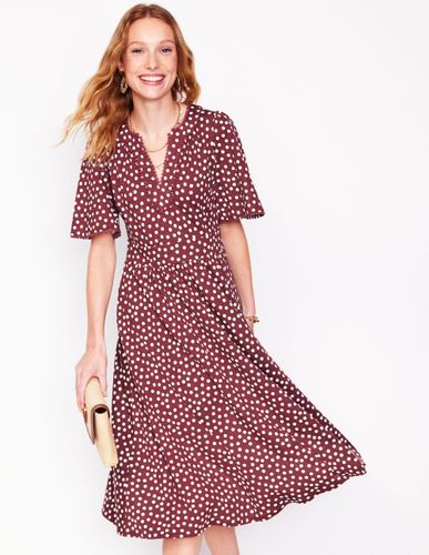 Robe Maddie en jersey à détails brodés-Porto et ivoire, pois abstraits - Boden - Modalova