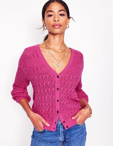 Gilet col V Elodie surpiqué-Violet prune de Damas - Boden - Modalova