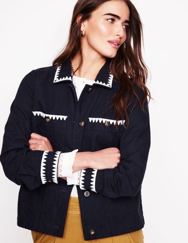 Veste utilitaire brodée-Bleu Marine, Petits Pois - Boden - Modalova