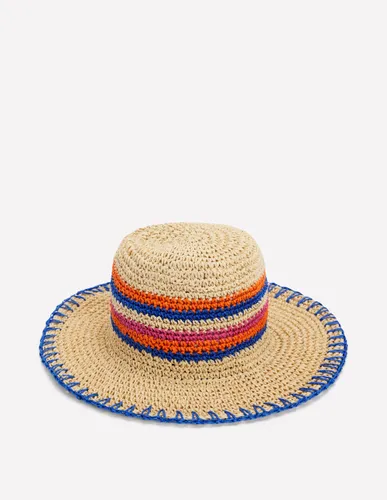 Chapeau de paille rayé-À Rayures Multicolores - Boden - Modalova