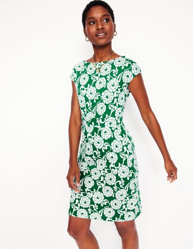 Robe Florrie en jersey-Émeraude profond, motif Blossom Swirl - Boden - Modalova