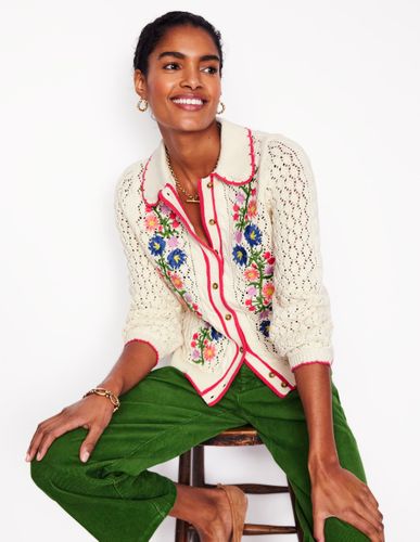 Gilet brodé en coton-Ivoire chaud - Boden - Modalova