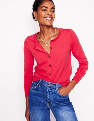 Gilet col rond Emilia en coton- camélia - Boden - Modalova
