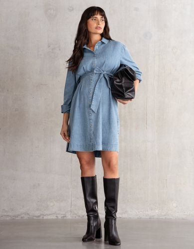 Robe-chemise de maternité en chambray - Seraphine - Modalova