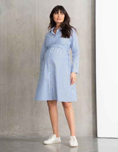 Cotton + Lyocell Maternity + Nursing Stripe Shirt Dress - Seraphine - Modalova