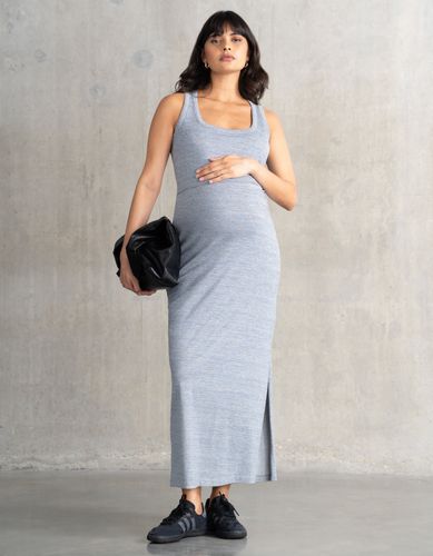Robe longue style moulant en jersey à encolure dégagée grossesse et allaitement - Seraphine - Modalova