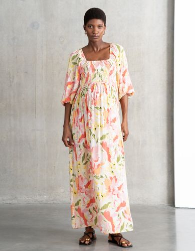 Robe longue de maternité avec détails froncés - Seraphine - Modalova