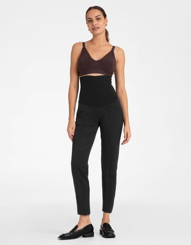Pantalon post-accouchement ventre-plat fuselé noir - Seraphine - Modalova