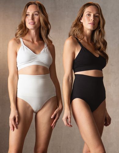Lot de 2 Soutien-gorge allaitement en bambou - Noir et blanc - Seraphine - Modalova