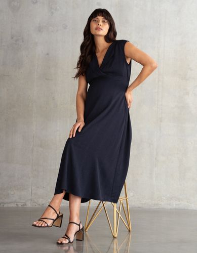 Lapel Collar Midi Maternity Dress - Seraphine - Modalova