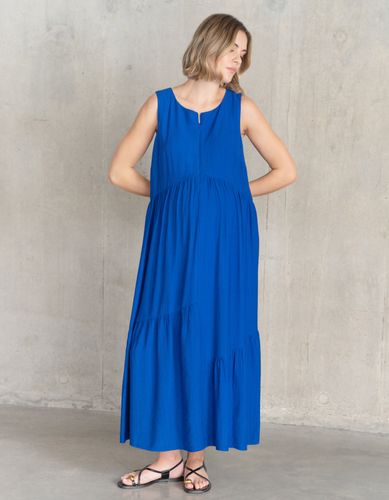 Asymmetric Zip-Front Tiered Maternity & Nursing Midi Dress - Seraphine - Modalova