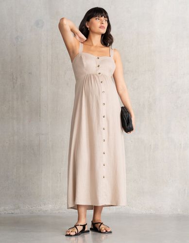 Linen-Blend Button-Front Midi Maternity + Nursing Dress - Seraphine - Modalova