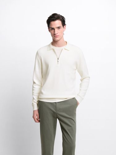 Pull col polo zippé en viscose certifiée - Devred - Modalova