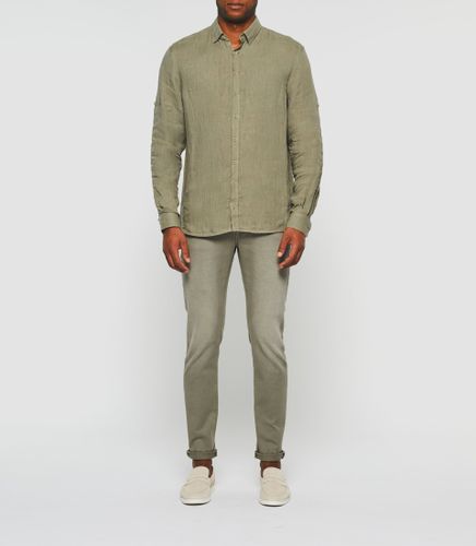 IZAC - Chemise en lin kaki ''Kiss'' - IZAC - Modalova