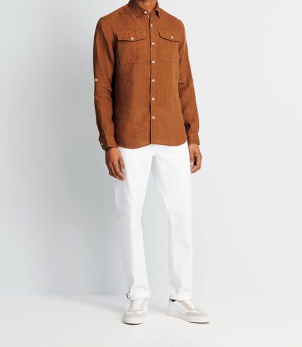 IZAC - Chemise casual en lin truffe - IZAC - Modalova