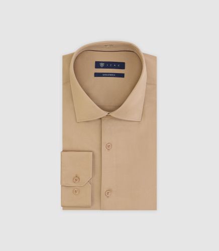 IZAC - Chemise ville ajustée camel - IZAC - Modalova