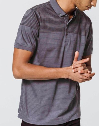 IZAC - Polo Gris Rayures - Izac - Modalova