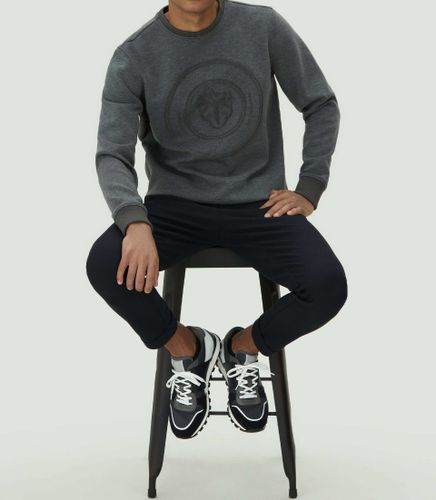 Sweat col rond imprimé marine ''SWlaurik'' - IZAC - Modalova