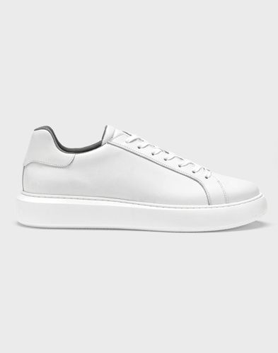 Sneakers cuir grainé blanche - IZAC - Modalova