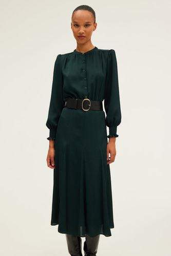 Robe midi satinée unie - SAFA - Couleur : - Taille : 34 - Pablo - Modalova