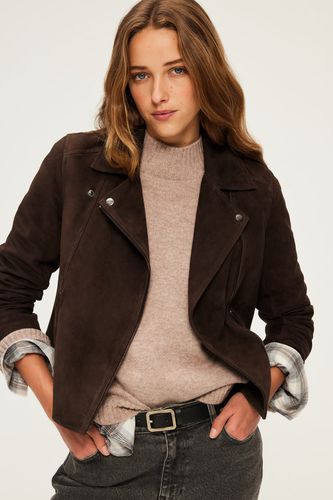 Veste biker en cuir velours - BIBIANE - Couleur : - Taille : 34 - Pablo - Modalova