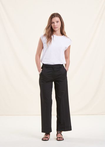 Pantalon large noir 7/8ème en coton - La Fée Maraboutée - Modalova