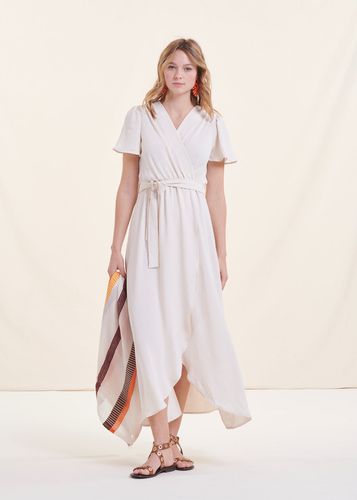 Robe longue écrue faux portefeuille - La Fée Maraboutée - Modalova