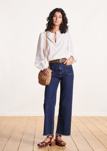 Jean flare brut taille haute en coton biologique - La Fée Maraboutée - Modalova