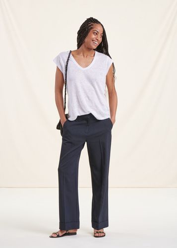 Pantalon bleu marine droit 7/8ème - La Fée Maraboutée - Modalova