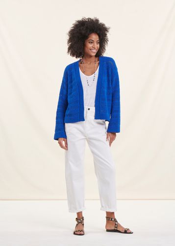 Gilet bleu roi manches longues - La Fée Maraboutée - Modalova