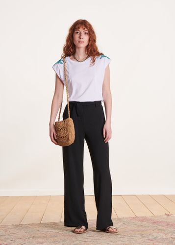 Pantalon ample fluide taille haute - La Fée Maraboutée - Modalova