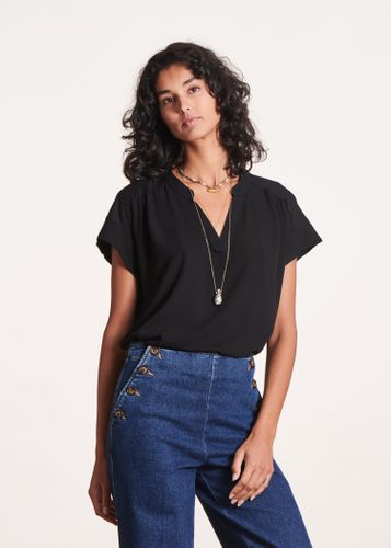 Top bi-matière manches courtes - La Fée Maraboutée - Modalova