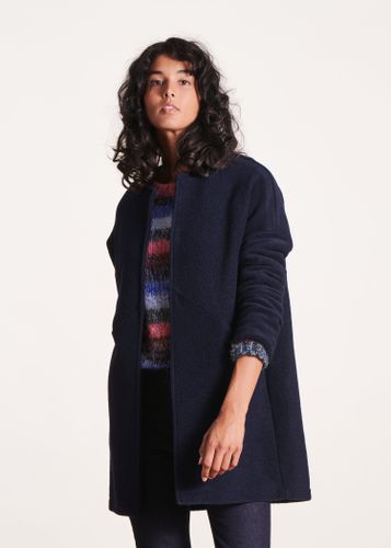 Manteau mi-saison bleu marine en laine - La Fée Maraboutée - Modalova