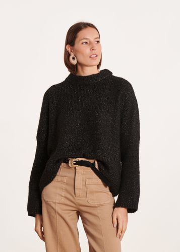 Pull noir oversize en maille irisée - La Fée Maraboutée - Modalova