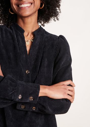 Robe courte droite noire en velours - La Fée Maraboutée - Modalova