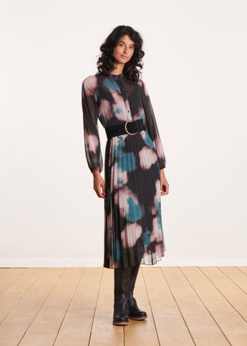 Robe mi-longue cintrée à imprimé tie & dye - La Fée Maraboutée - Modalova