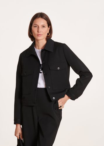 Veste courte noire doublée coupe droite - La Fée Maraboutée - Modalova