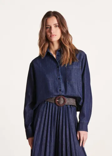 Chemise courte en jean brut - La Fée Maraboutée - Modalova