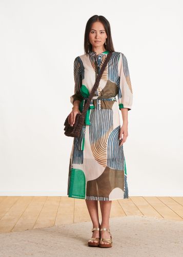 Robe mi-longue à imprimé en coton biologique - La Fée Maraboutée - Modalova