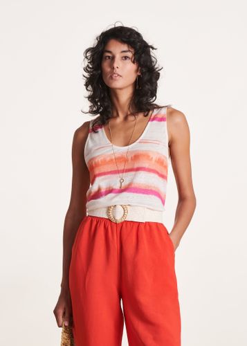 Débardeur en jersey lin à imprimé tie & dye rose - La Fée Maraboutée - Modalova
