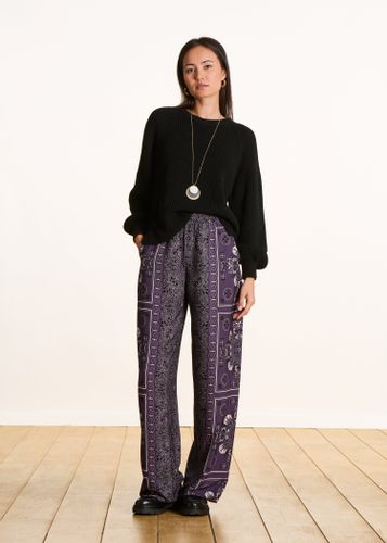 Pantalon fluide en twill à imprimé foulard - La Fée Maraboutée - Modalova