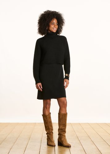 Robe courte en maille manches longues - La Fée Maraboutée - Modalova