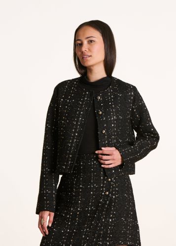 Veste courte en tweed fantaisie - La Fée Maraboutée - Modalova